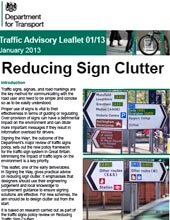 Reducing Sign Clutter - DfT Advice Leaflet 01/13