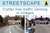Traffic calming in villages with reduced clutter